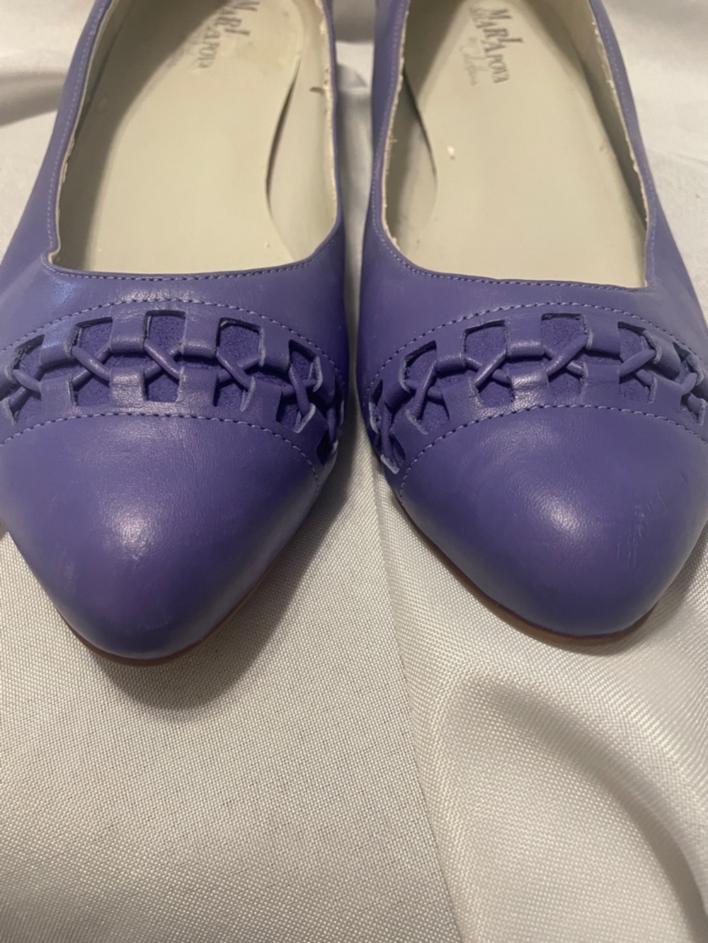Maria Sharapova Lavender Pointed-Toe Woven Accent Flats by Cole Han